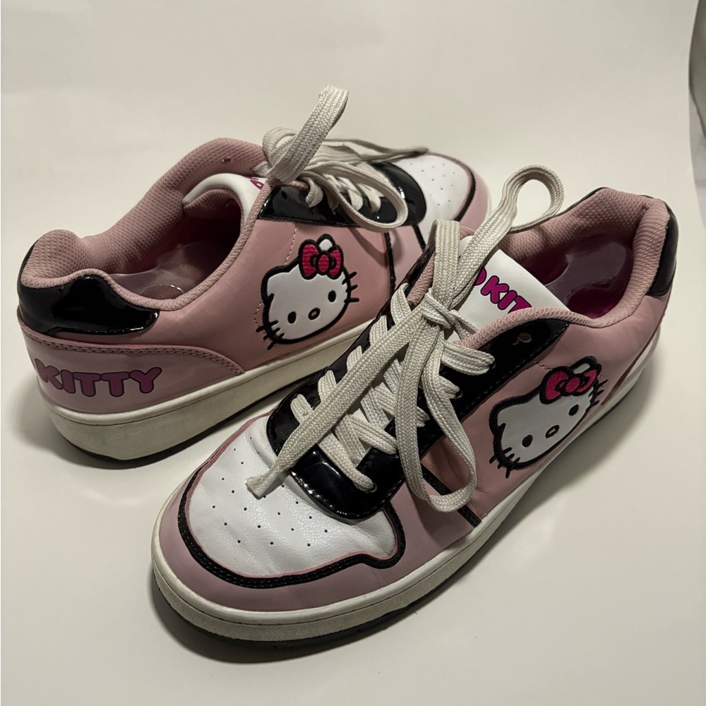 Hello Kitty Pink and White Sneakers womens 10 nostalgia kidcore Sanrio